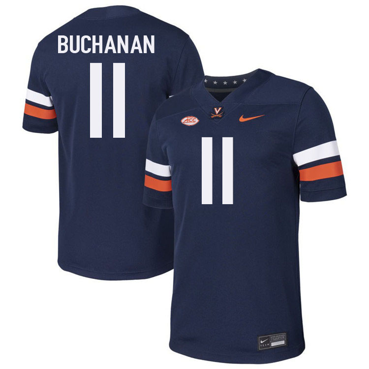 Virginia Cavaliers #11 Mekhi Buchanan College Football Jerseys Stitched-Navy